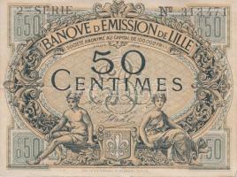 Franciaország / Lille 1915.  25c + 50c T:III
France / Lille 1915. 25 centimes + 50 centimes C:F