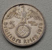 D.Reich 1938A 5M (Ag) T:2-
