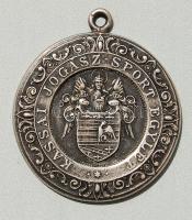 cca 1900. "Kassai Jogász Sportegylet" fém T:2
