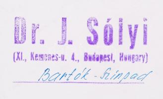 Cca 1950 Dr. Sólyi József: Bartók színpad. (Budapesti), vintage felvétel, 30x40 cm