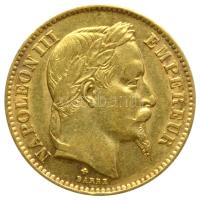 Franciaország/II. Császárság 1868BB 20Fr Au (6,42g/0.900) "III. Napóleon" Strasbourg T:2 France/Second Empire 1868BB 20 Francs Au (6,42g/0.900) "Napoleon III" Strasbourg C:XF