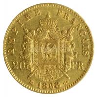 Franciaország/II. Császárság 1868BB 20Fr Au (6,44g/0.900) "III. Napóleon" Strasbourg T:2
F...