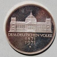 NSZK 1971. "Reichsgründung" 5DM (Ag) T:exPP
