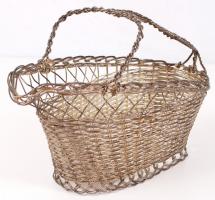 Fém bortartó és dugós kosárka / 
Metal baskets for wine bottle and corks, 25x17x12cm, 7x9x5cm