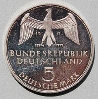 NSZK 1971. "Reichsgründung" 5DM (Ag) T:exPP