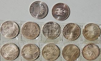 NSZK 1970-es évek 12 klf emlékpénz 5DM (Ag) T:1,2