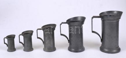 Ólom díszkupa szett (nem használatra való) / Lead jug set (toxic for food), 12-5cm