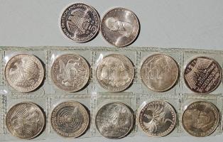 NSZK 1970-es évek 12 klf emlékpénz 5DM (Ag) T:1,2