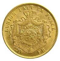 Belgium 1871. 20Fr Au (6.47g/0.900) "II. Lipót" T:2
Belgium 1871. 20 Francs Au (6.47g/0.90...