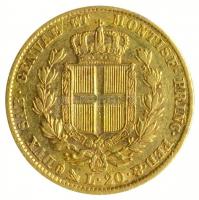 Olasz Államok / Szardínia 1848. 20L Au "Károly Albert" (6.41g/0.900) T:2-
Italian States /...