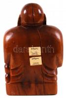 Faragott Buddha szobor, fa, hátul széthasad, m:20 cm
