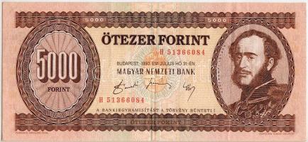 1990. 5000Ft biztonsági szál hiányzik T:II R!