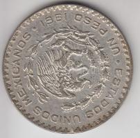 Mexikó 1961. 1P Ag "Függetlenség" T:2-
Mexico 1961. 1 Peso Ag "Independence" C:V...