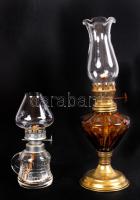 Két kis petróleumlámpa /  Two oil lamps, 25cm, 15cm