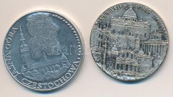 Vatikán 1975. "Róma jubileumi éve" fém emlékérem (34mm) + Lengyelország DN "II.János ...