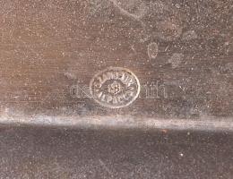 Jelzett alpakka kávéházi tálca, 26×22 cm