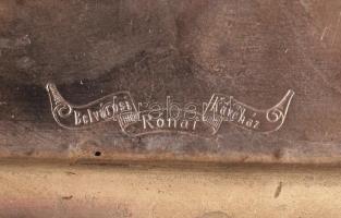 Jelzett alpakka kávéházi tálca, 26×22 cm