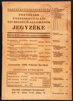 1948 Fontosabb Postaszolgálati Távbeszélő-Állomások Jegyzéke. Bizalmas!