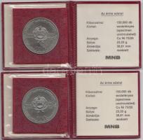 1982. 100Ft "Labdarúgó VB" (2x) T:BU Eredeti tokban, tanúsítvánnyal