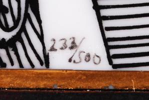 Hollóházi Szász Endre porcelánkép, matricás, hibátlan, számozott, jelzett, keretben 16×11 cm