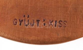 Várhelyi György (1942-): Vívók. Plakett, bronz, jelzett, d:7,5 cm