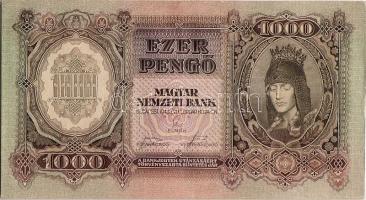 1943. 1000P T:II+ Csak egyszer hajtva, törve nem!