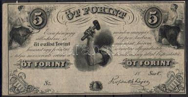 18.. Emigrációs "Kossuth-bankó" 5Ft Philadelphia T:II+ Csak egyszer hajtva!