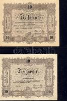 1848. "Kossuth-bankók" 15Kr, 30Kr, 5Ft (2x) klf színben, 10Ft (2x) különböző (normál és fo...