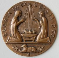 Modern, extrém nagyalakú zsűrizett "Gloria in ex.." Br plakett, igen kis példányszámban szignált: G.L. T:2