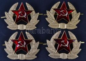 Szovjetunió ~1970-80. szovjet hadsereg katonai sapkajelvény (4x) T:1 Soviet Union ~1970-80. Soviet Russian Army Soldier Uniform Hat Badge (4x) C:UNC