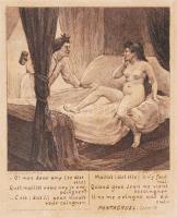 cca 1850 J. Garnier - J. Piel: "O! mon doux amy...", Pantagruel, Livre IV, illusztráció. Rézkarc, papír, üvegezett keretben /  Illustration from Pantagruel, etching, paper, in frame, 29,5x24cm