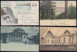 14 db vegyes, régi, főleg európai városképes lap jó minőségben / 14 mixed pre-1945 town-view postcards, good quality, mainly European countries