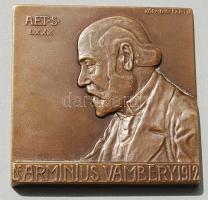 1912. "Dr. Vámbéry Ármin" szögletes Br plakett. Szign:Körmendy Frim T:2 RR!!