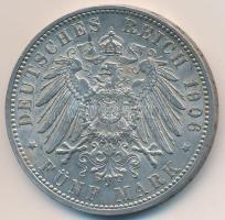 Német Császárság / Baden 1906. 5M Ag "Aranylakodalom" (27.84g) T:2,2- Germany / Empire / Baden 1906. 5 Mark Ag "Golden Wedding Anniversary" (27.84g) C:XF,VF