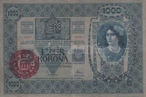 1902. 1000K piros "Magyarország" körbélyegzővel (3x) T:III,III-