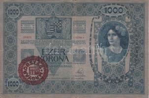 1902. 1000K piros "Magyarország" körbélyegzővel (3x) T:III,III-