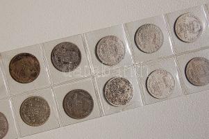 1868-1876. 10Kr Ag 16 többnyire klf db T:3,4 ph.