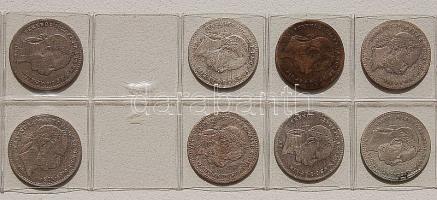 1869-1872. 20Kr Ag (8x) többnyire klf db T:3,4 ph