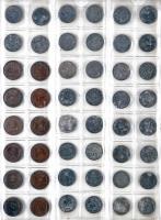 7db berakólap közel 300db fémpénzzel, sok magyar fillér az 1930-as évektől kezdve T:vegyes