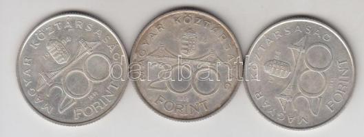 1994. 200Ft Ag "Deák" (3x) T:2,2-