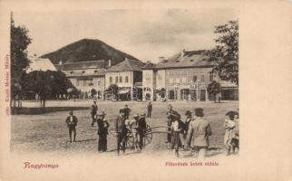 Nagybánya, Főtér, Herskovits, Rosenfeld és Platthy kereskedései / main square, shops