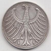 NSZK 1951F 5M Ag T:2-
GFR 1951F 5 Mark Ag C:VF