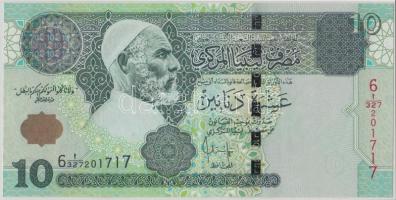 Líbia 2002. 10D "Omar El-Mukhtar" T:II Lybia 2002. 10 Dinars "Omar El-Mukhtar" C:XF