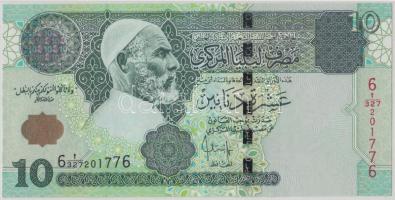 Líbia 2002. 10D "Omar El-Mukhtar" T:II Lybia 2002. 10 Dinars "Omar El-Mukhtar" C:XF