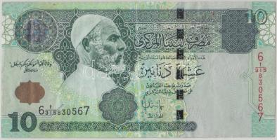 Líbia 2002. 10D "Omar El-Mukhtar" T:III Lybia 2002. 10 Dinars "Omar El-Mukhtar" C:F