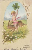 Easter, angel, rabbit, Emb. litho (fl)