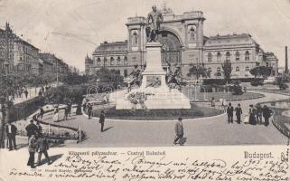 Budapest VII. Baross-szobor, Keleti Pályaudvar, Divald (EB)