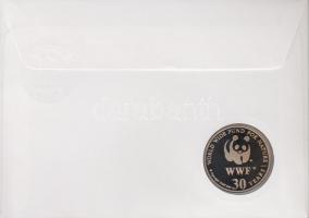 1986. "30 éves a WWF - Panthera onca" fém emlékérem érmés borítékon bélyegzővel T:PP
1986....
