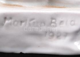 Herendi jegesmedve (Markup Béla), fehér mázas, jelzett (csak mélynyomás), hibátlan, m:19, h:21 cm