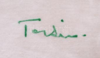 Herendi térdelő akt (Lux Elek), kézzel festett, jelzett (csak mélynyomás, festő), hibátlan, m:35 cm